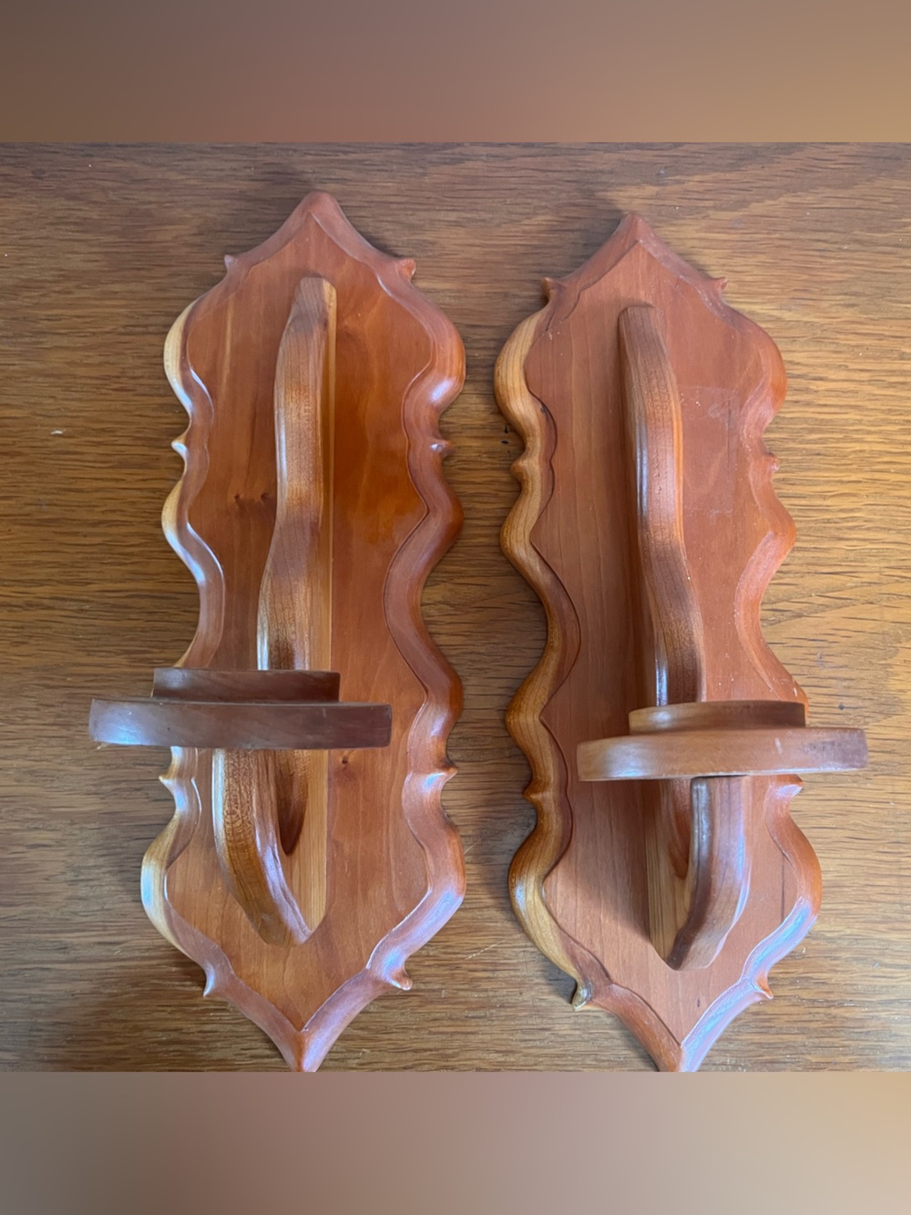 Beautiful Vintage Wooden Wall Candle Holders